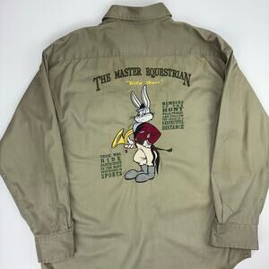 Vintage 1993 Acme Clothing Bugs Bunny Equestrian Shirt M